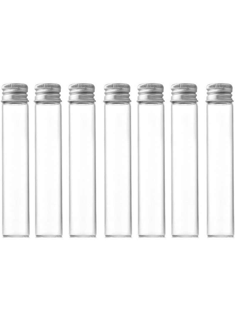 12Pcs 30ml/1oz Empty Clear Glass Bottles With Screw Aluminum Cap Small Glass Vials Mini Tiny Jars Message Sample Bottle for Essential Oil Powders Art Craft Decor Wedding Favors - Image 1